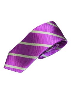 Classic Silk Vivid Violet with White Striped Tie