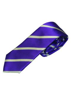 Purple and White Striped Tie