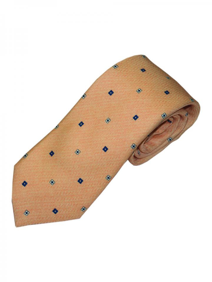 Pastel pink tie with square pattern detail tie