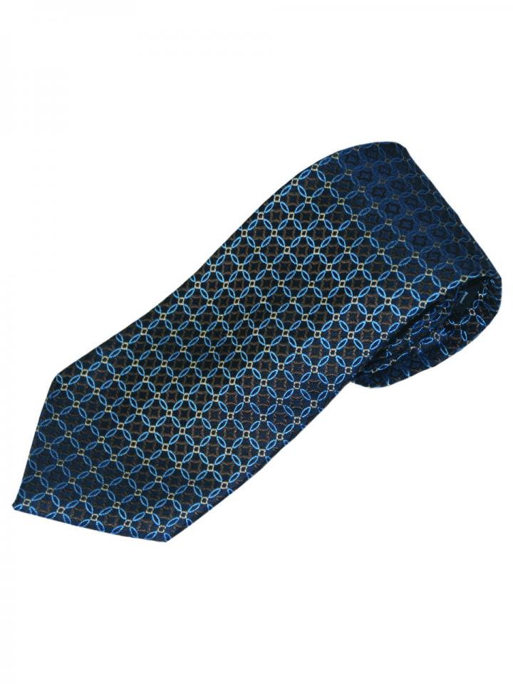 Blue tie with sphere detail pattern tie