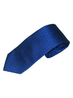 Blue Tie with Veiled Square Pattern and Red Dots