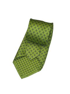 Dark Olive Green Tie with Geometric and Dot Pattern