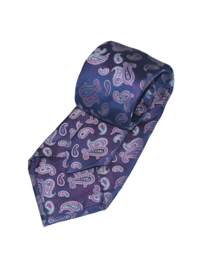 Purple Tie with Abstract Floral Pattern Detail