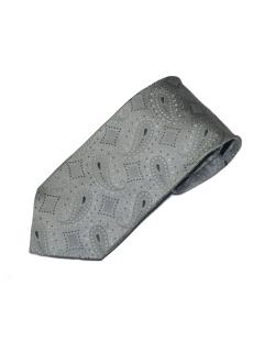 Silver Silk Tie with Pattern