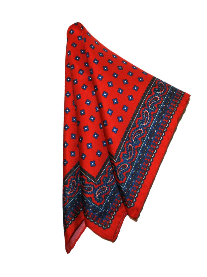 Crimson Red with Paisley Pattern