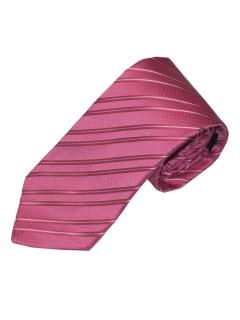 Classic Silk Magenta Tie with Silver and Violet Red Stripes